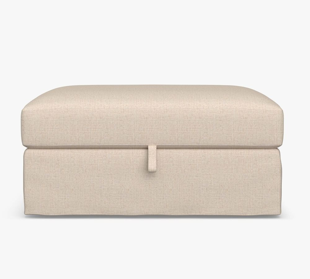 Jake Modular Slipcovered Sectional Ottoman | Pottery Barn (US)