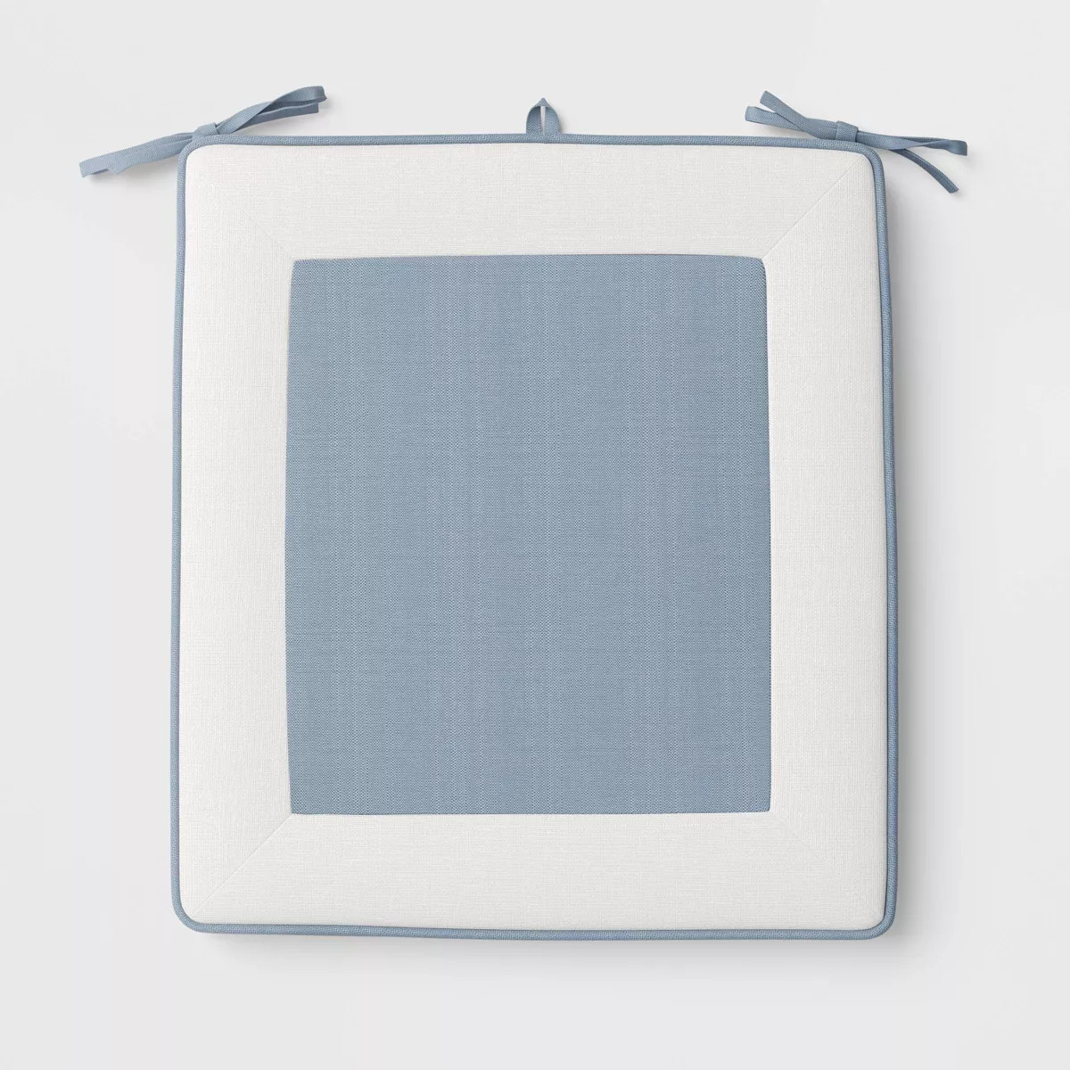 17"x15.25" Thick Border Outdoor Folding Chair Seat Cushion Slate Blue/Cream - Threshold™ design... | Target