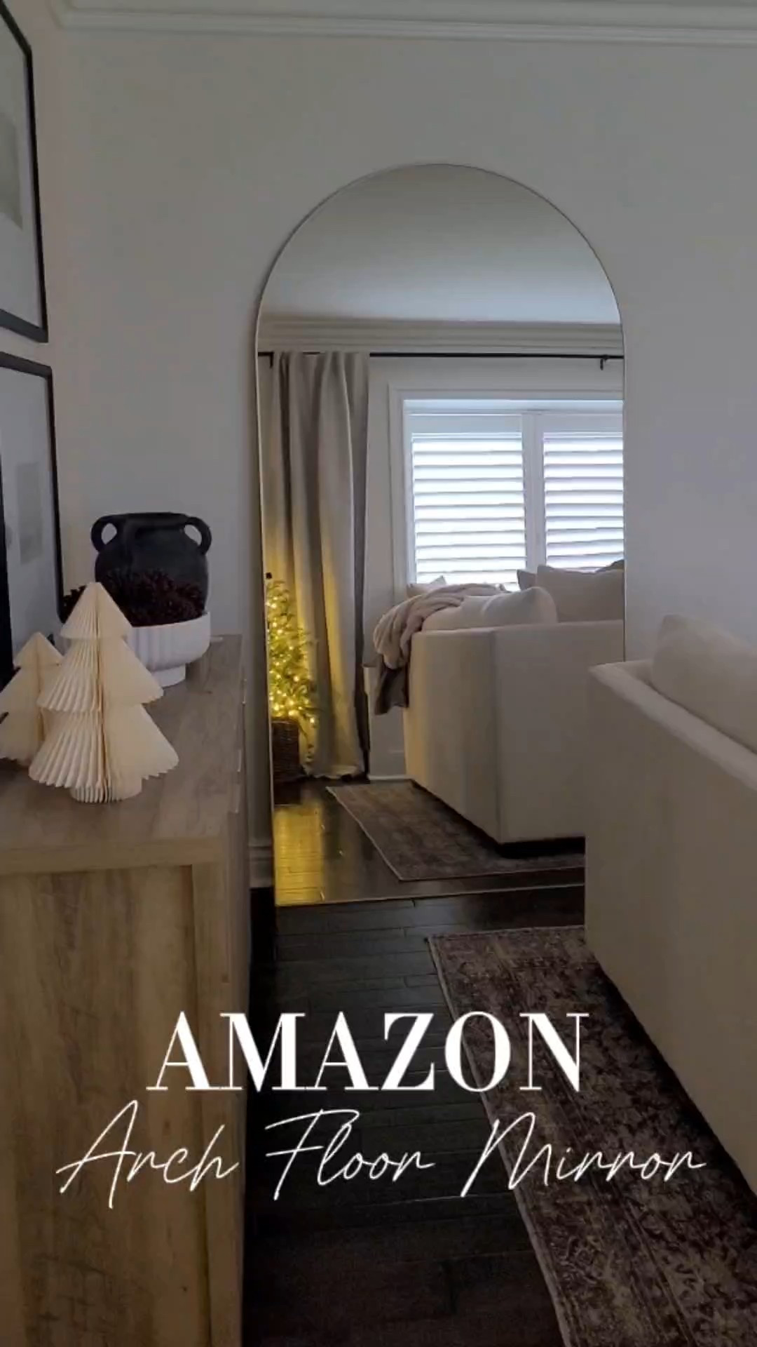 Amazon arch floor mirror - the perfect addition to your entryway, living room decor, or  bedroom decor. A great way to add extra twinkle to your Christmas decor and light in your home year round! Gold arch mirror, Amazon home, floor mirror, arch mirror

#LTKHome #LTKHoliday #LTKSaleAlert