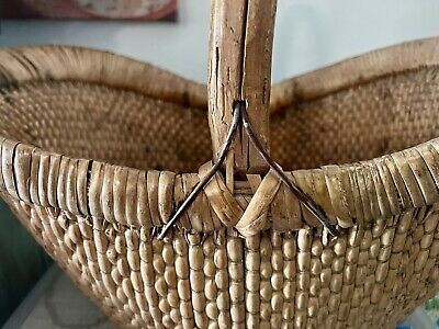 XL Antique Woven Primitive Chinese  Asian Grain Rice Harvest Basket Beautiful  | eBay | eBay US