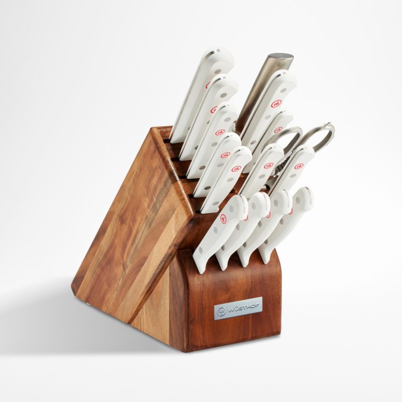 Wusthof Gourmet White 16-Piece Knife Block Set + Reviews | Crate and Barrel | Crate & Barrel