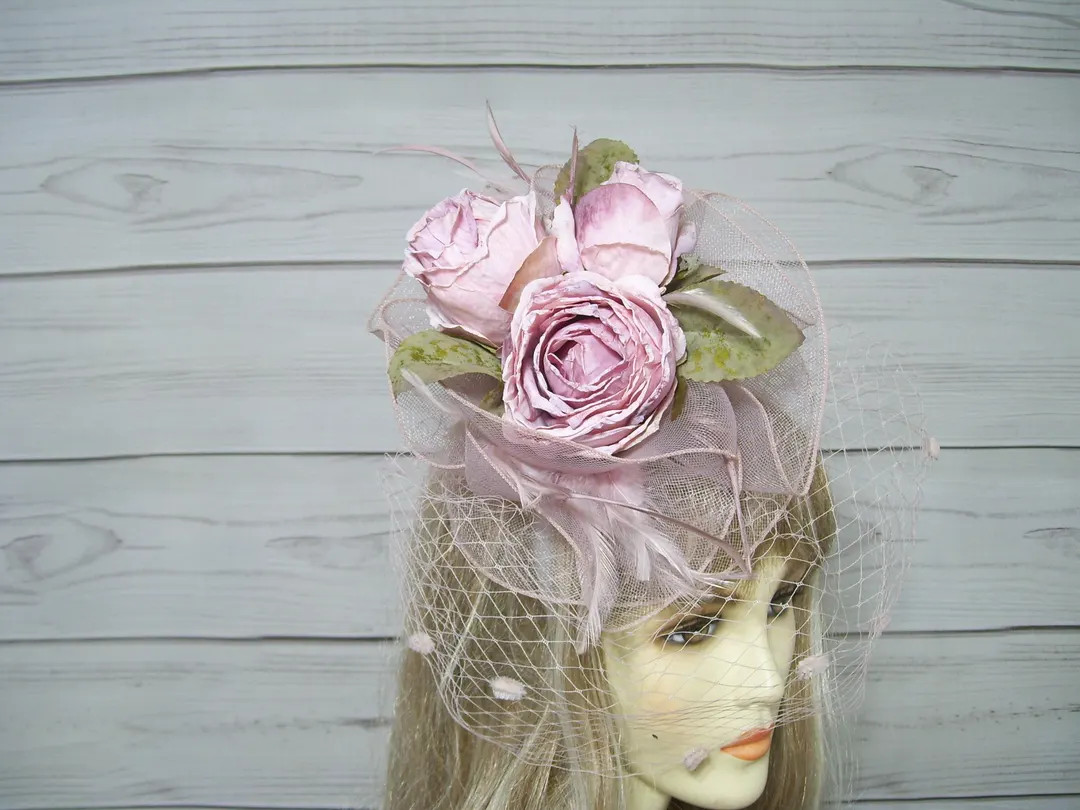 Pink Fascinator with Roses Hat Kentucky Derby, Easter Hat, Tea Party Hat, Ascot Hatinator, Belmon... | Etsy (US)