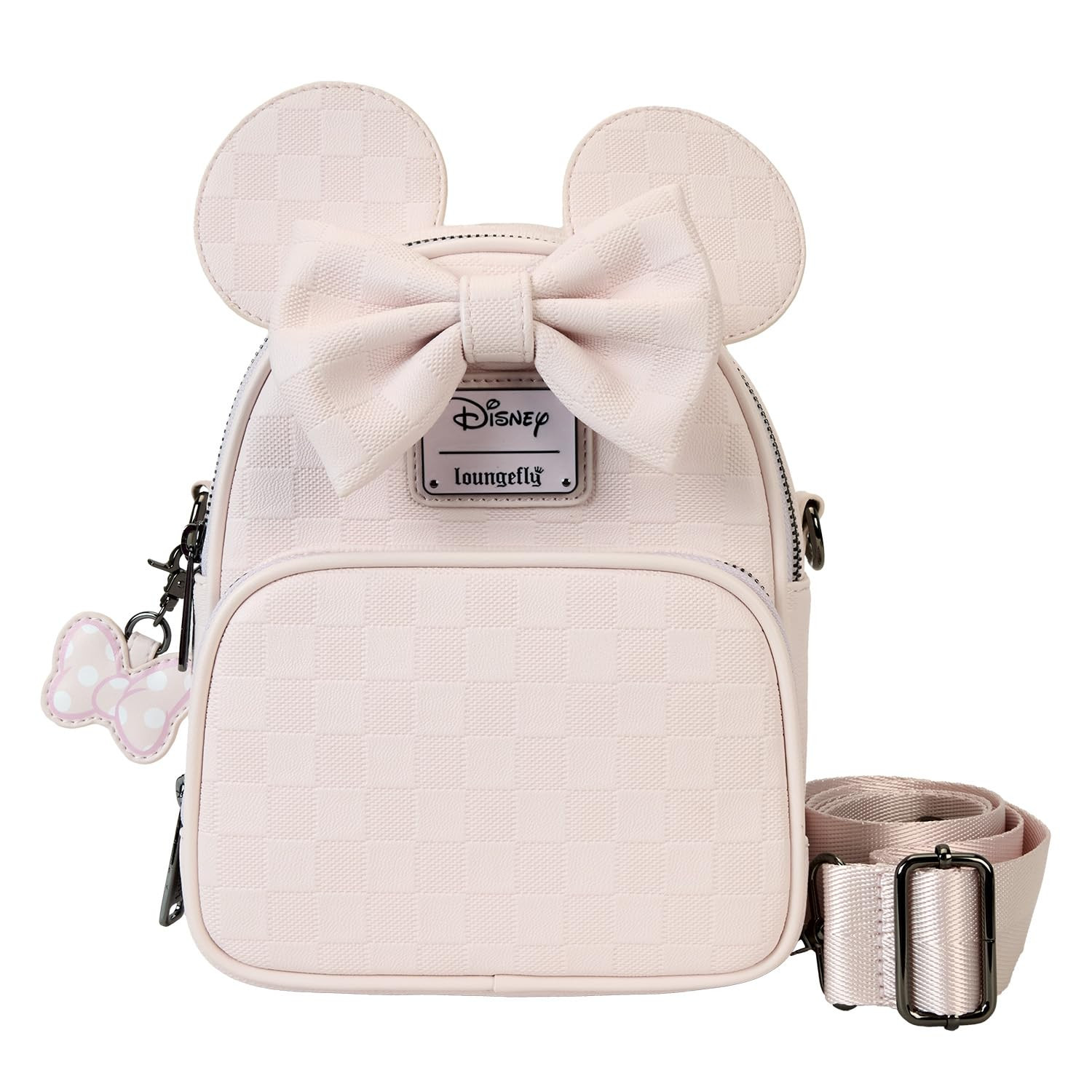 Loungefly Minnie Mouse Mini Checkered Texture Backpack Crossbody Bag | Amazon (US)