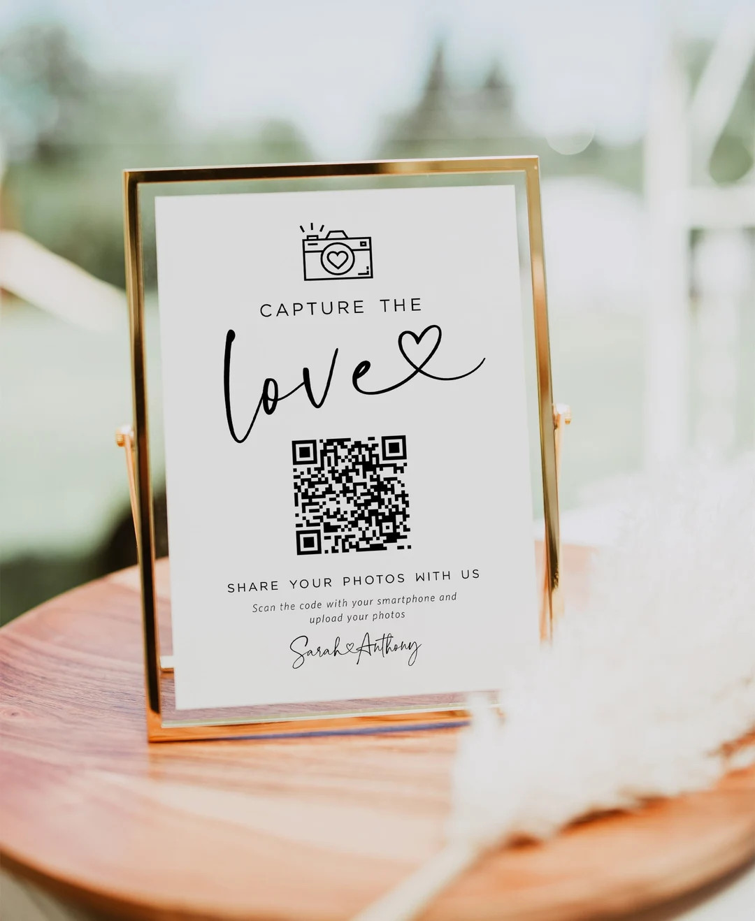 Capture the Love Wedding QR Code Sign, Wedding Sign, Wedding Photo Sign, Instant Download, Edit W... | Etsy (US)