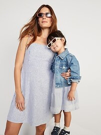 Striped Cutout Midi Shirt Dress for Women | Old Navy (US)