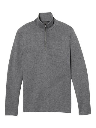 Banana Republic Mens Half-Zip Pullover With CoolmaxÂ® Technology Heather Gray Size XS | Banana Republic US