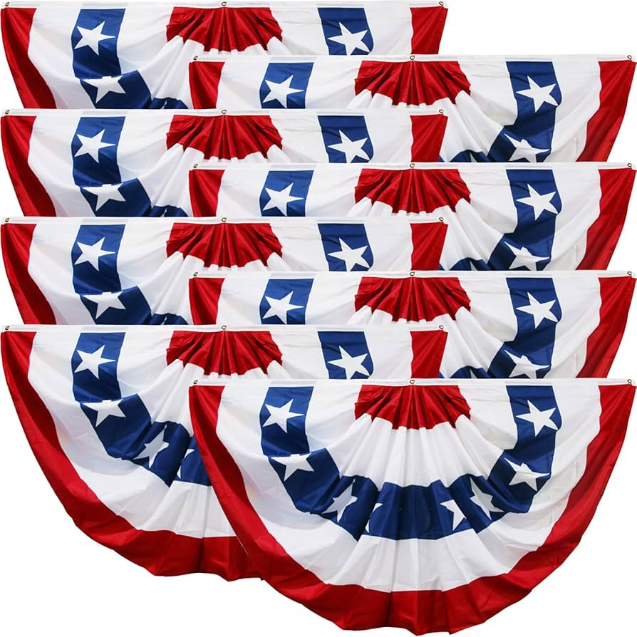 American Flag Bunting For Outside,8 Pack American Flags Banners,Patriotic Bunting Outdoor,USA Ple... | Amazon (US)