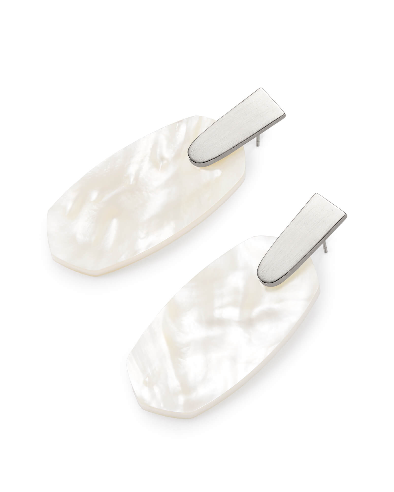 Aragon Silver Statement Earrings in Ivory Mother of Pearl | Kendra Scott