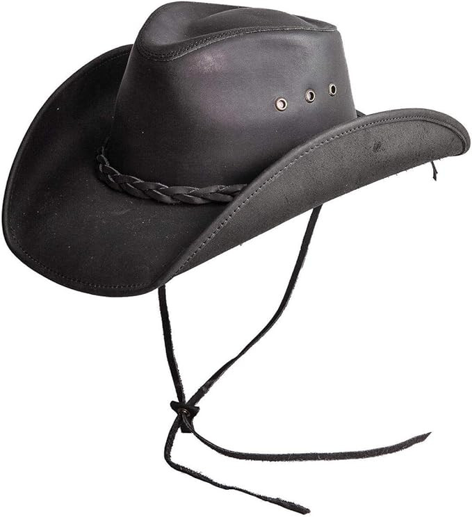 American Hat Makers Hollywood Leather Cowboy Hat — Handcrafted 100% Fine Leather Hat Breathable... | Amazon (US)