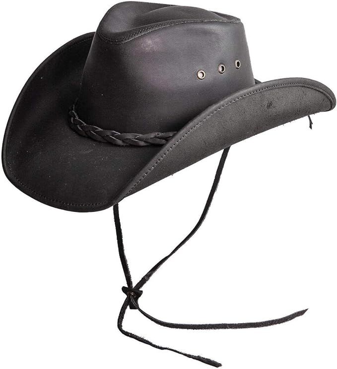 American Hat Makers Hollywood Leather Cowboy Hat — Handcrafted 100% Fine Leather Hat Breathable... | Amazon (US)