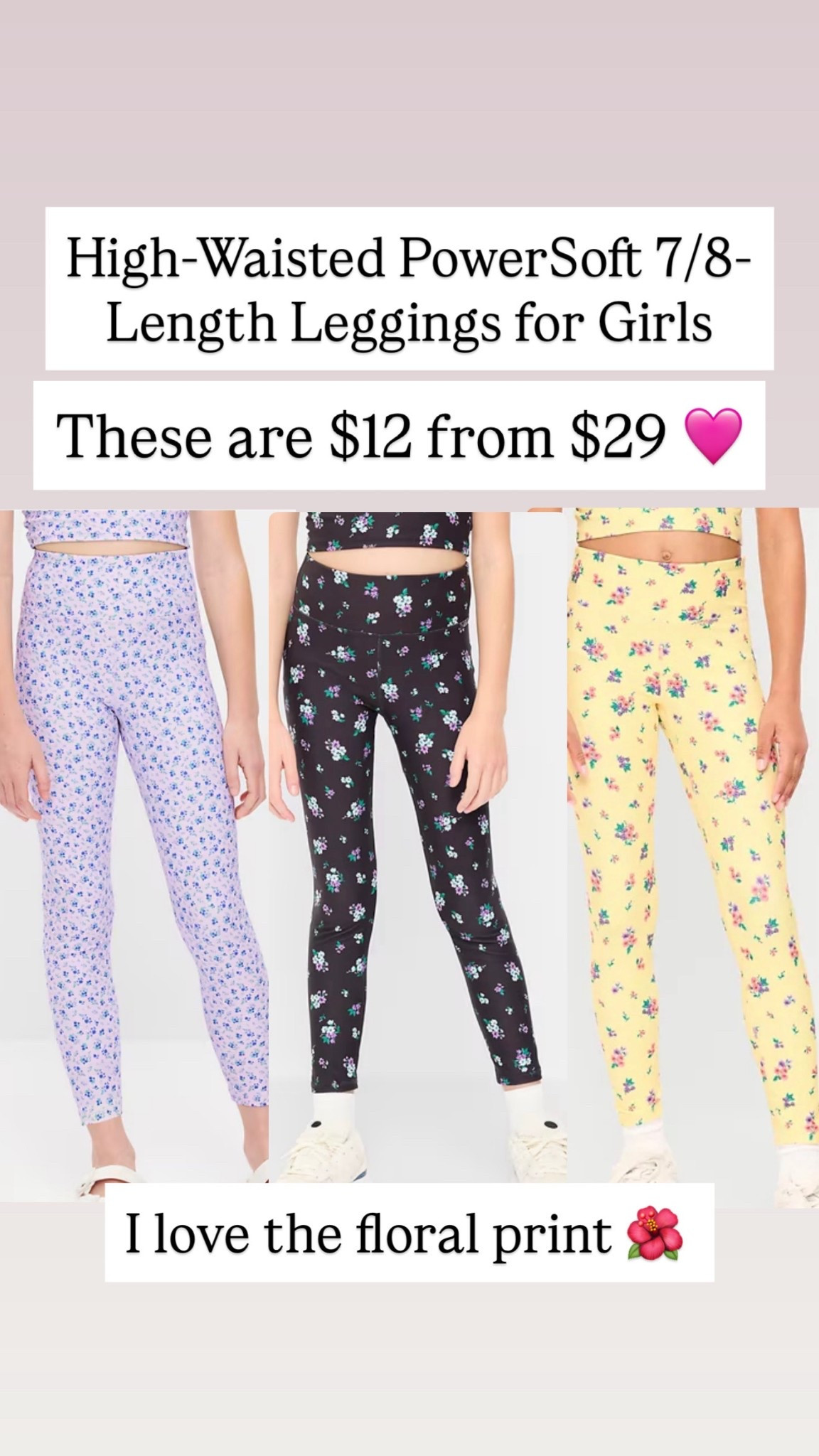 High-Waisted PowerSoft 7/8-Length Leggings for Girls are $12 from $29

#LTKKids #LTKSaleAlert #LTKActive