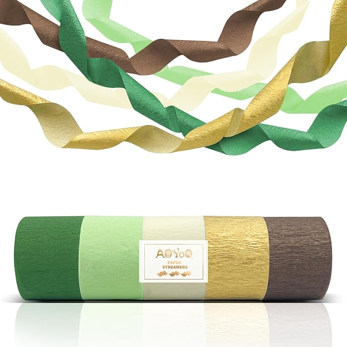 Sage Green Birthday Party Decorations 5 Rolls Crepe Paper Streamers for Wedding, Bridal/Baby Show... | Amazon (US)