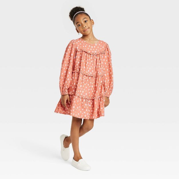 Girls' Long Sleeve Woven Dress - Cat & Jack™ | Target