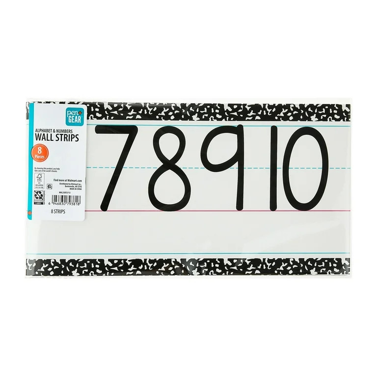 Pen+Gear Black and White Alphabet and Numbers Rectangle Shaped  Bulletin Board Wall Border, Assor... | Walmart (US)
