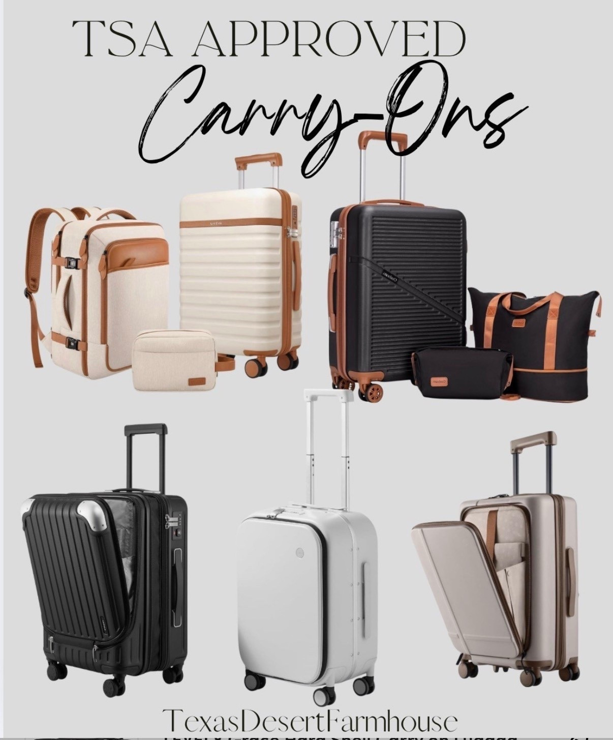 TSA Approved Carry-Ons

NINETYGO Carry On Luggage 22x14x9 Airline Approved, 20 Inch Suitcase with Front Compartment & Cup Holder, Coffee-Infused PC Hard Shell, Eco-Friendly, TSA Lock, 360° Spinner Wheels (Flat White)

LEVEL8 Grace Hard Shell Carry on Luggage with Front Compartment, 20 Inch Expandable Suitcases with Wheels, Lightweight Carry-on Suitcase for Airplane, Tsa Lock, Black

UKEIN Luggage Sets 3 Piece, Carry On Luggage 20In With Spinner Wheels,PC Hardside Suitcase Set with TSA Lock,Durable Carry On Suitcase With Travel Backpack for Men (Beige, 3 piece set (20inch))

Luggage Sets with spinner wheels, PC+ABS Hard Shell Travel Luggage,Lightweight Carry-on suitcases with TSA Lock,YKK Zippers (Beige, 5 piece sets(20/24/28/DB/TB))

3-Piece Carry On Luggage Set 22x14x9 Airline Approved, 20 Inch Lightweight ABS Suitcases with Wheels and TSA Lock - Durable Waterproof Travel Suitcase Set

mixi 20 Inch Carry On Luggage 22x14x9 Airline Approved PC Hard Shell Suitcase Top Opening Aluminum Frame Travel Suitcases with Wheels, Smoke White

#travel #luggage #carryonluggage #carryon #suitcase #maleta #travel #traveltips #travelessentials #hardcasecarryon #carryonset #travelluggage

#LTKTravel #LTKdayinmylife #LTKSaleAlert