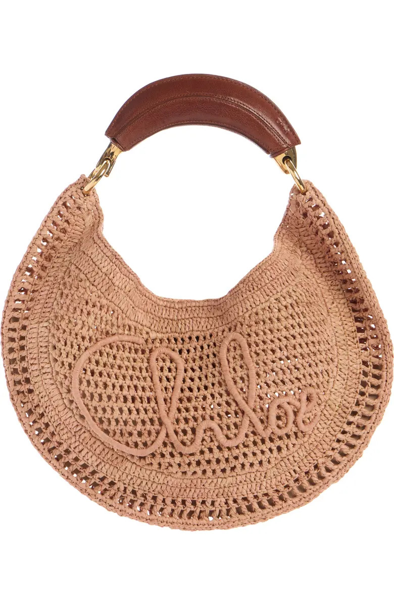 Summer Banana Crochet Raffia Hobo Bag | Nordstrom