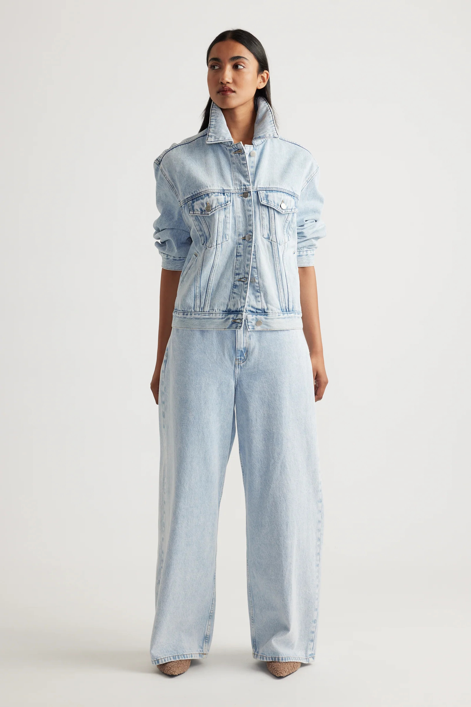 Elena High Rise Wide Jeans - Byron Blue | DECJUBA