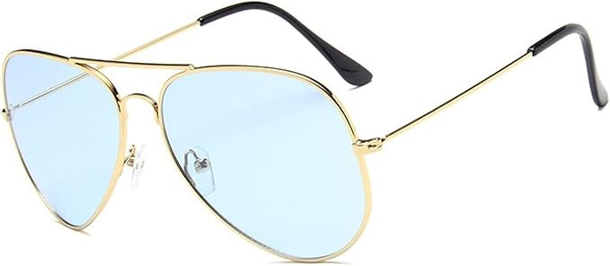 Chezi Unisex Gold Wire Frame Tinted Lens Aviator Sunglasses | Amazon (US)