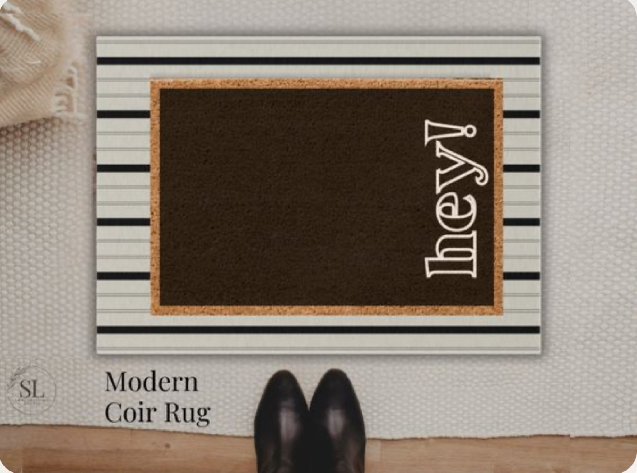 Modern Farmhouse Front Door Decor 
.
Hey! Welcome mat offers some fun and a bit of modern - for a great fit for your apartment, rental home or modern farmhouse 🤍

#LTKgiftguide #LTKstyletip #LTKspring