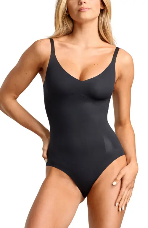 Siella No-Show Shapewear One Piece Bodysuit in Black at Nordstrom, Size Small | Nordstrom