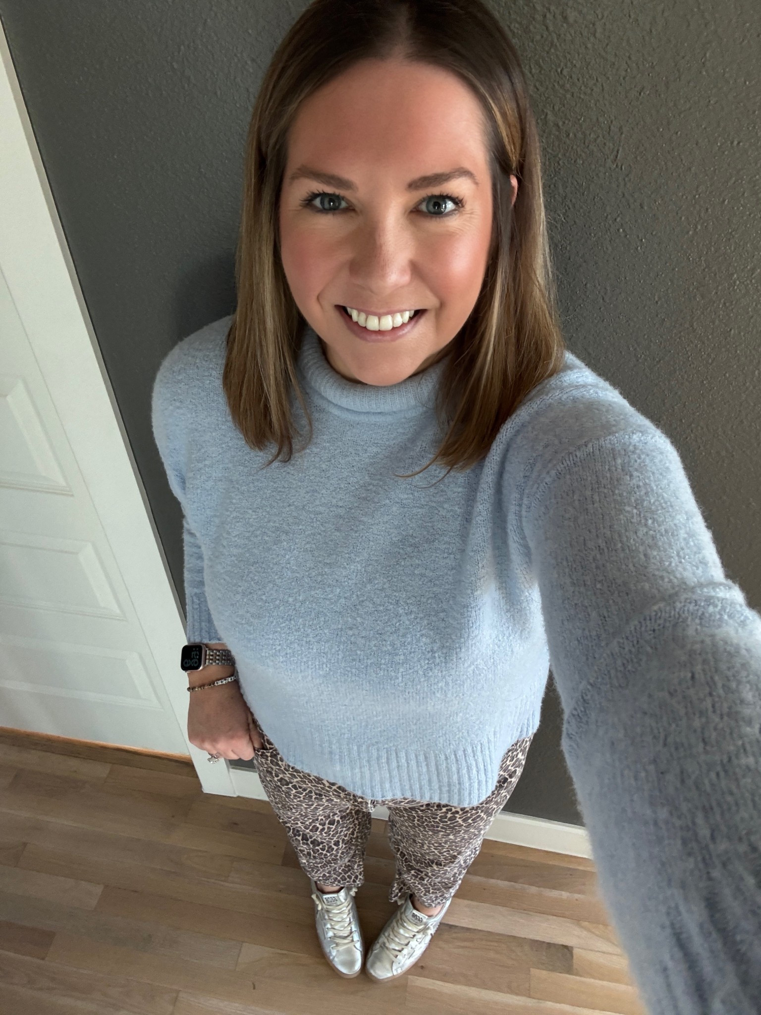 Took friends to the JFK museum, a few breweries and then to the RH restaurant for lunch. It was a gorgeous sunny day and I love how fun these jeans are and the print makes them feel more special. Paired it with this blue sweater and silver sneakers  

#LTKootd #LTKMidsize #LTKFindsUnder100