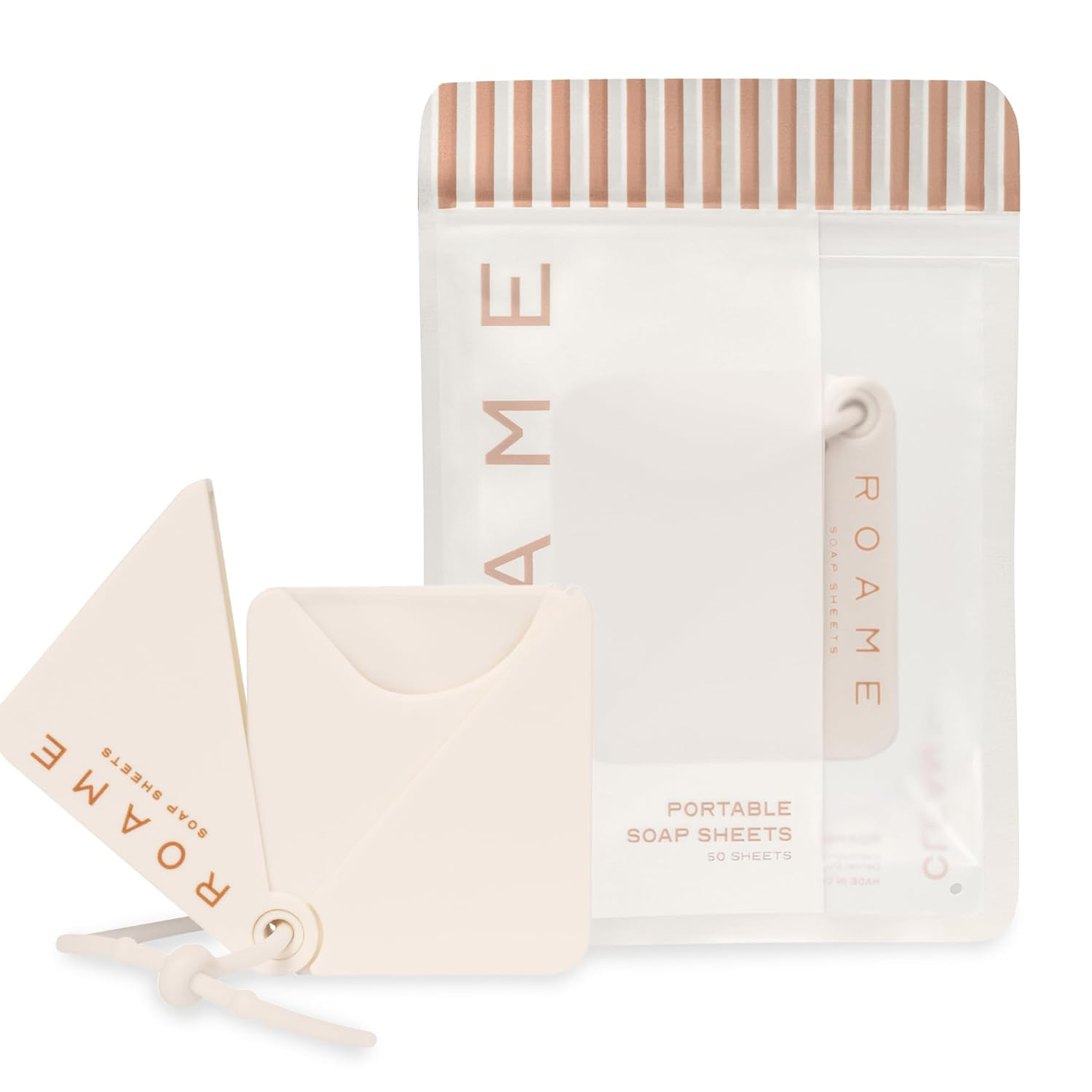Roame Portable Soap Sheets – Ultra-Thin Soap for Hand Moisture & Hygiene – Water-Activated, Compact, Cruelty-Free, Eco-Friendly – Perfect for Travel Kits & On-the-Go Use – 50-Pack | Amazon (US)