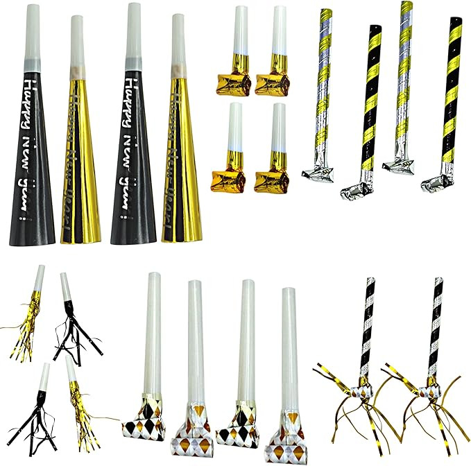 4E's Novelty 50 Pack NYE Noisemakers - New Years Eve Party Supplies 2025 with Party Noise Makers,... | Amazon (US)