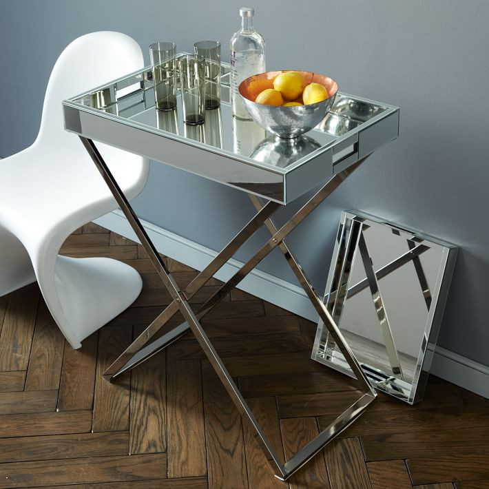 Butler Bar Cart Set - Mirror Tray | West Elm (US)