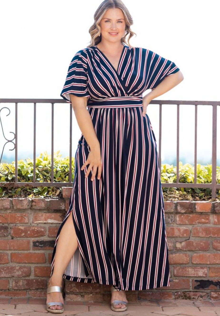 maxi plus size vacation dress Miluxas Women's Plus Size Shift Maxi Dress Textured V Neck Ruffle Sleeve Loose Long Dress Lightweight Beach Sundress Lounge Vacation Outfit Black,