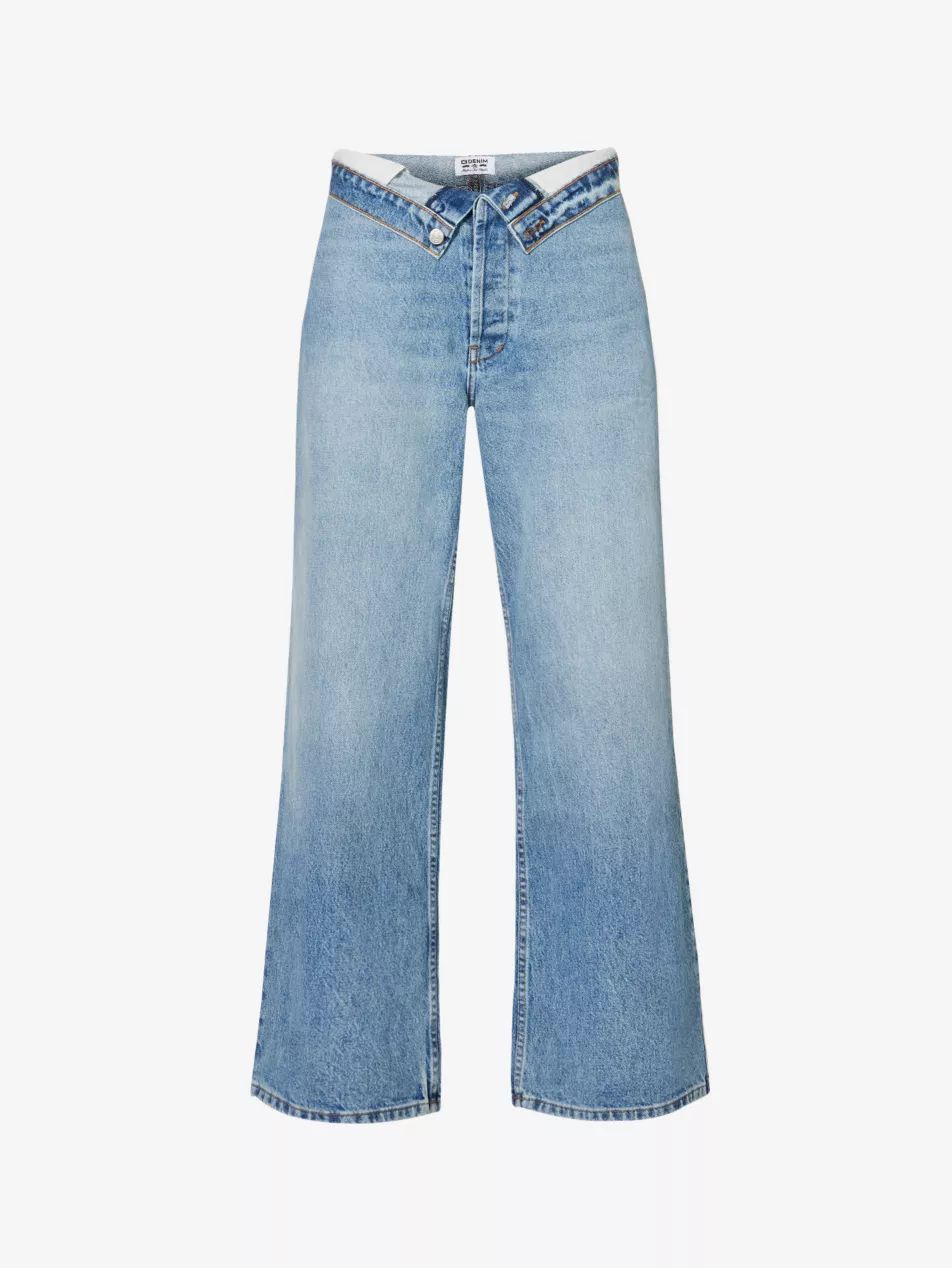 Madison asymmetric-waistband wide-leg high-rise jeans | Selfridges