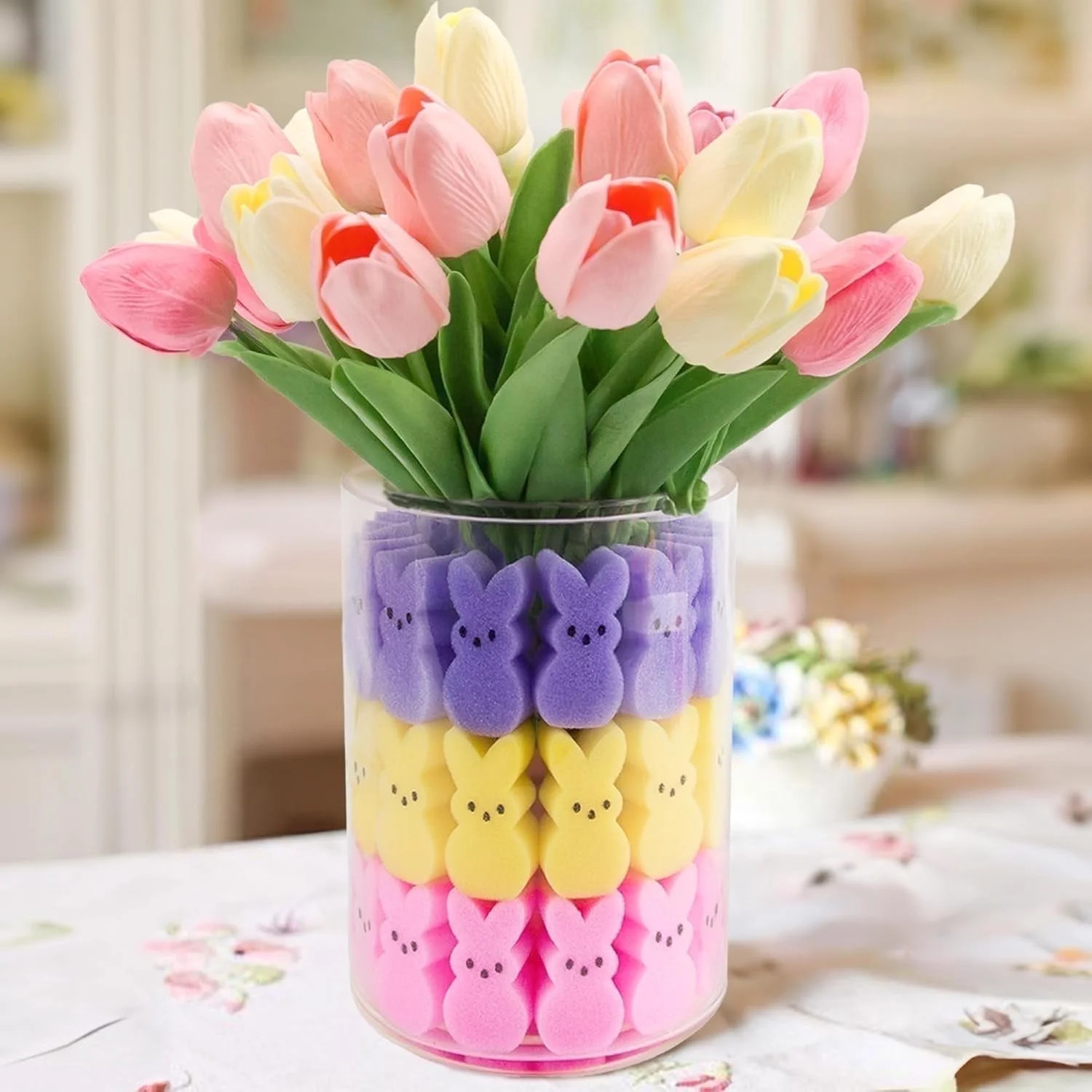 Easter Decorations - Spring Decor Home Decoration Centerpieces for Tables, Easter Peeps Bunnies V... | Walmart (US)