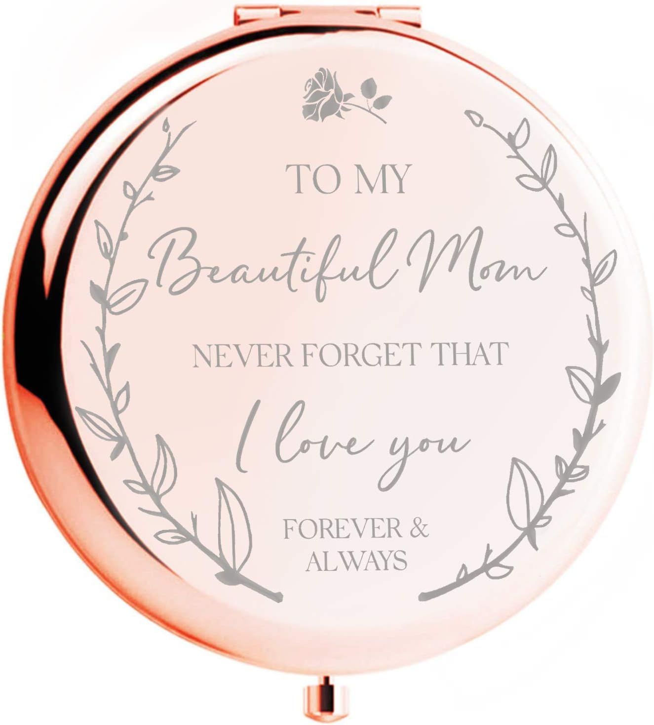 Mom Birthday Gifts for Mom - I Love You Mom Rose Gold Compact Mirror I Gifts for Mom from Daughter I | Amazon (US)