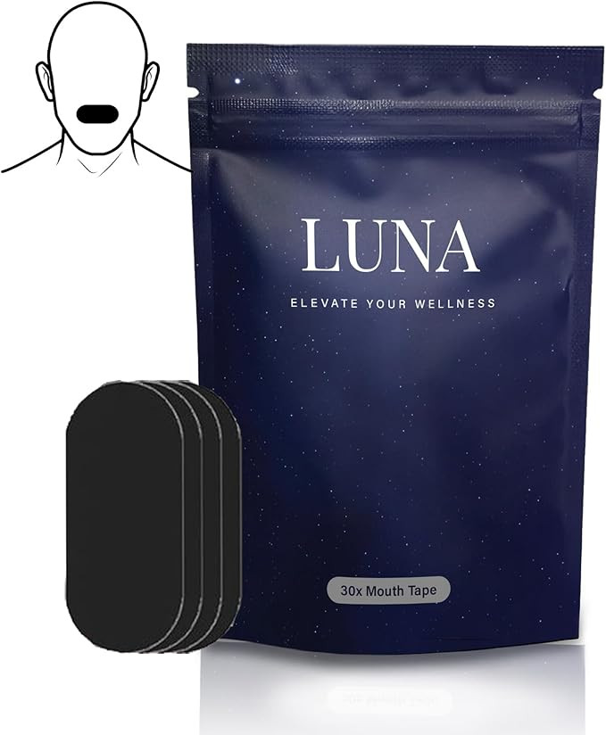 Luna Sleep Tape - Dermatologically Tested - 30 Strips (Black) - Mouth Tape for Sleeping, Women an... | Amazon (UK)