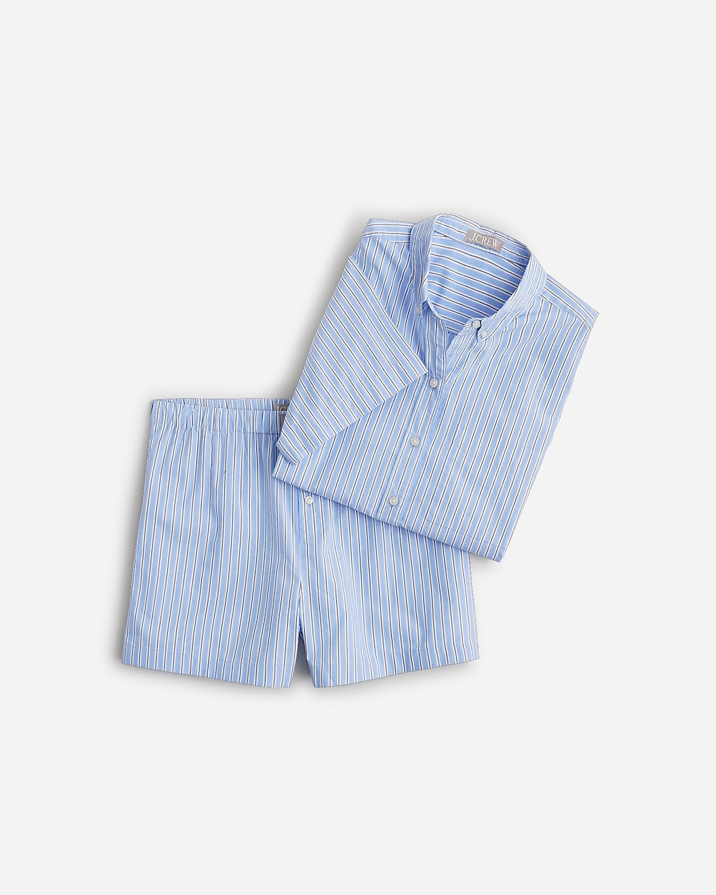 Cotton poplin boxer short set in stripe | J. Crew US