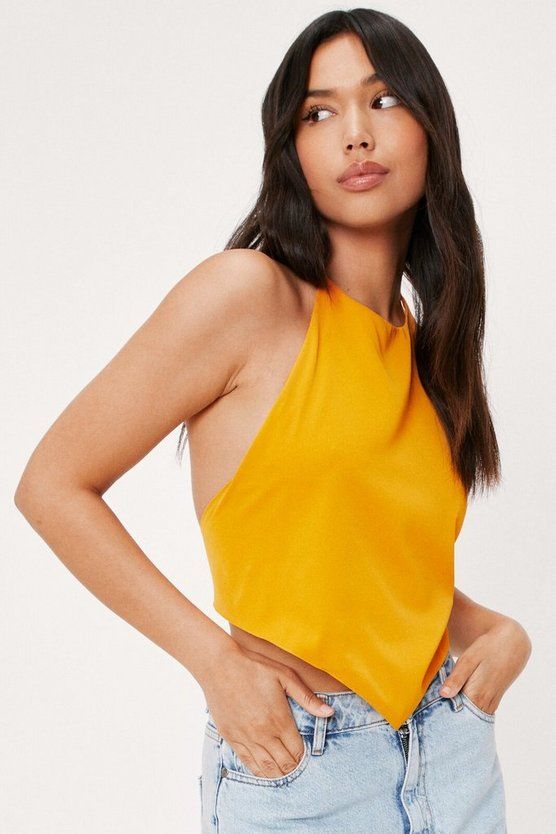 Halter Backless Bandana Crop Top | Nasty Gal (US)