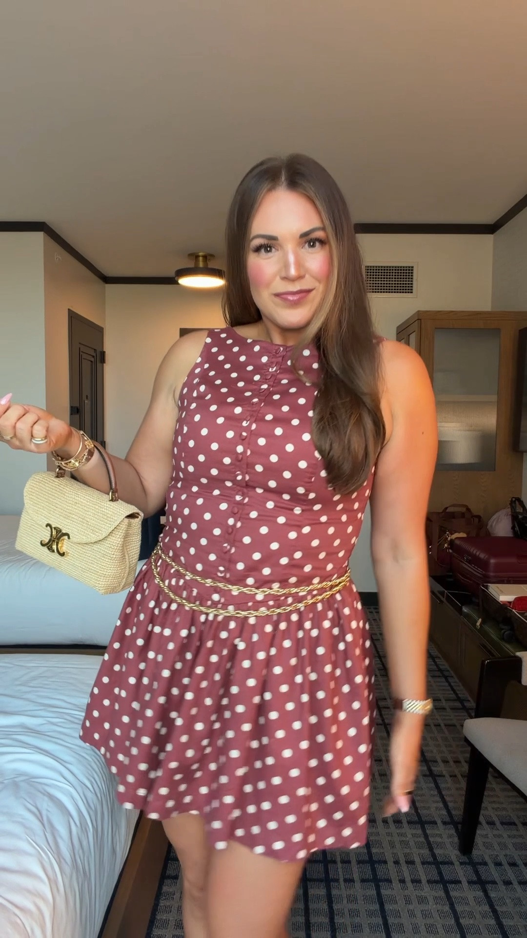 curvy midsize look for a party! wearing size medium petite in dress mauve polka dot dress

#LTKCon #LTKSeasonal #LTKMidsize