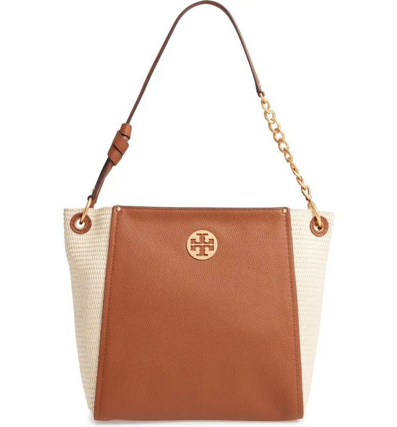 Everly Leather & Straw HoboTORY BURCH | Nordstrom