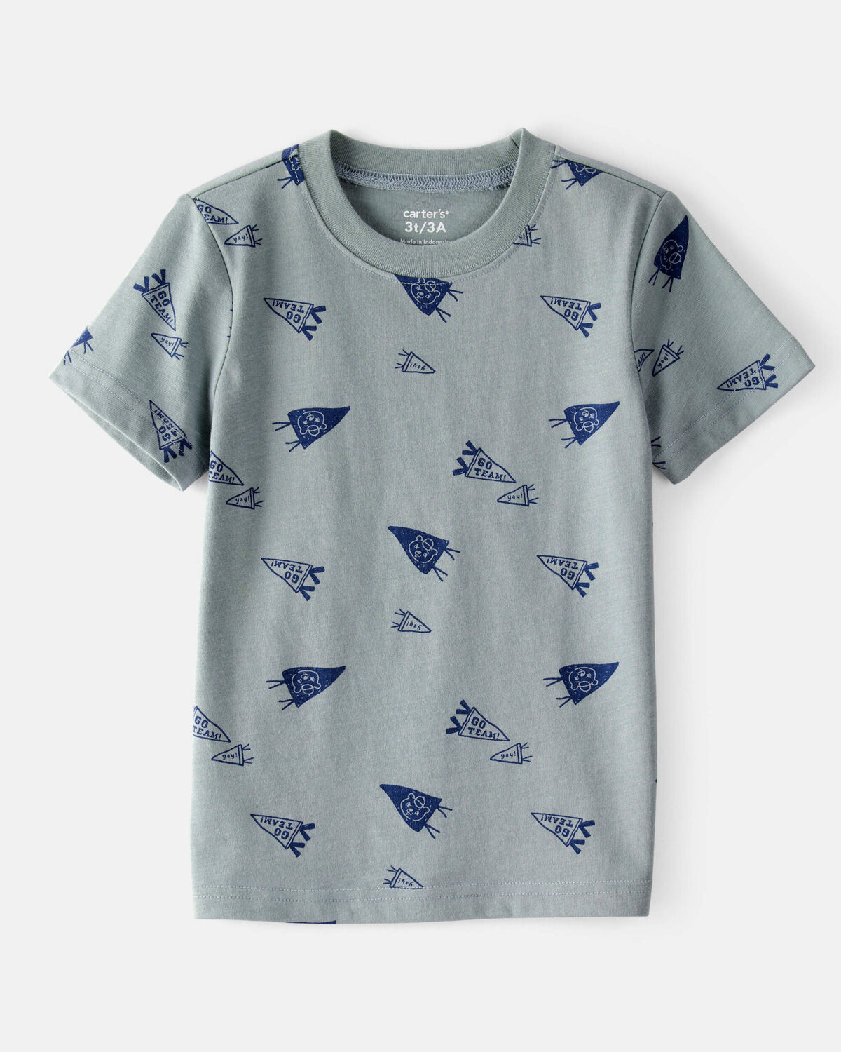 Toddler Boy Varsity Print Short-Sleeve Tee - Grey | Carter's Inc