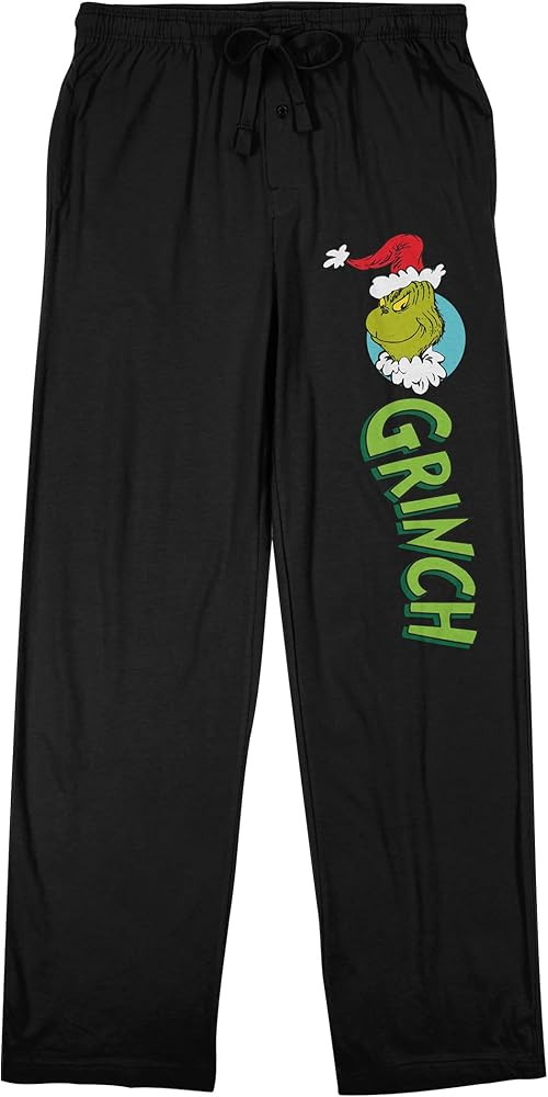 Bioworld The Grinch Santa Hat Adult Black Sleep Pajama Pants | Amazon (US)