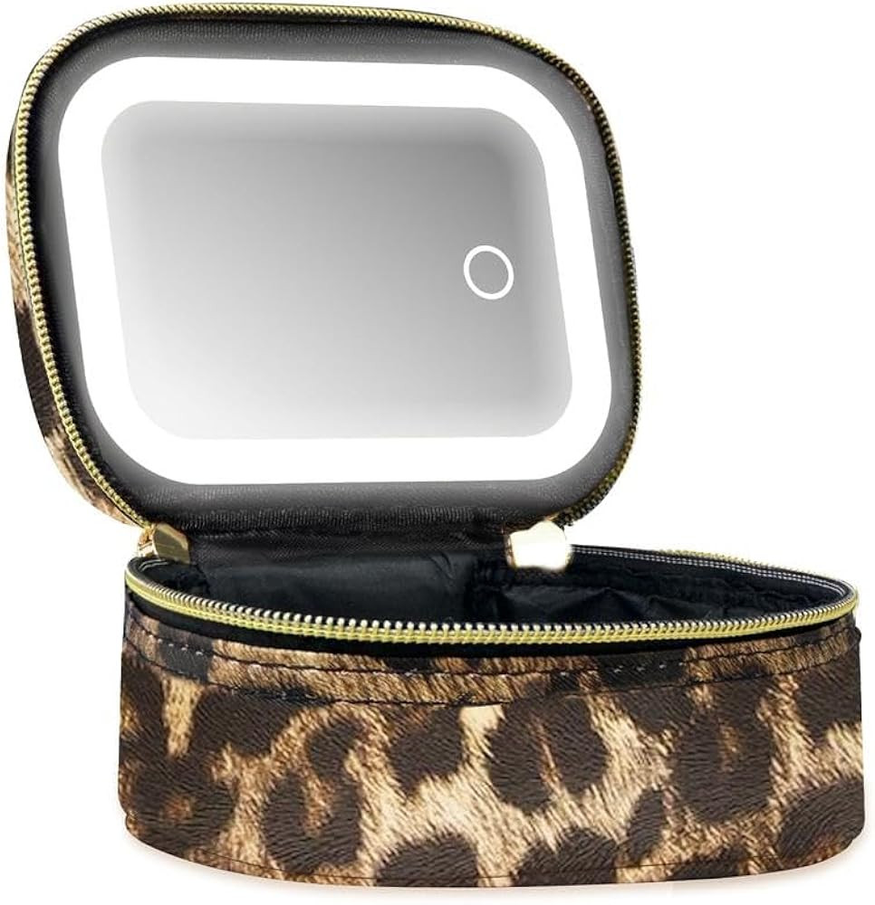 Small Makeup Bag Travel Train Case with Mirror and Light Mini Travel Make up for Women Train Case... | Amazon (US)