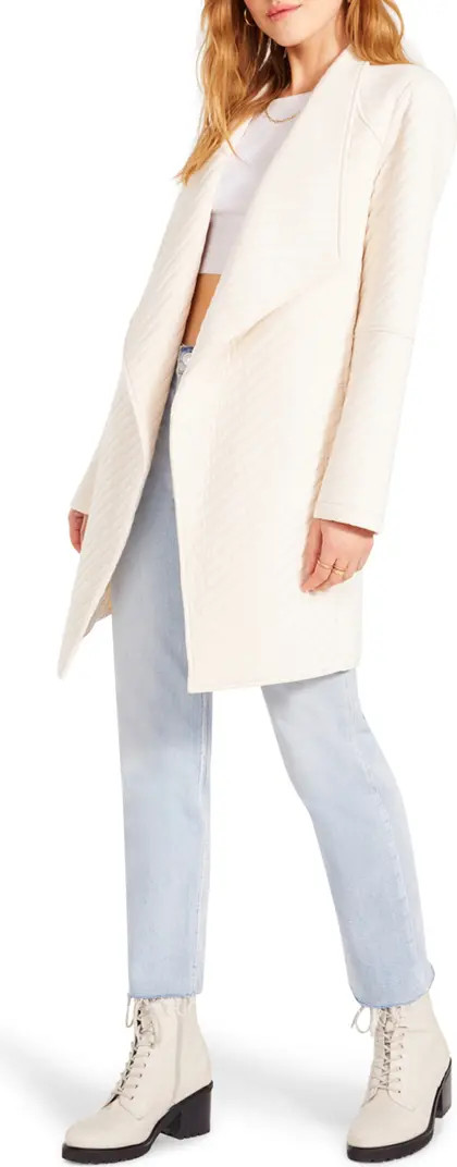 Soft Landing Draped Open Front Rib Jacket | Nordstrom
