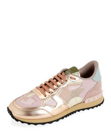 Rockrunner Low-Top Metallic Camo Sneakers | Bergdorf Goodman