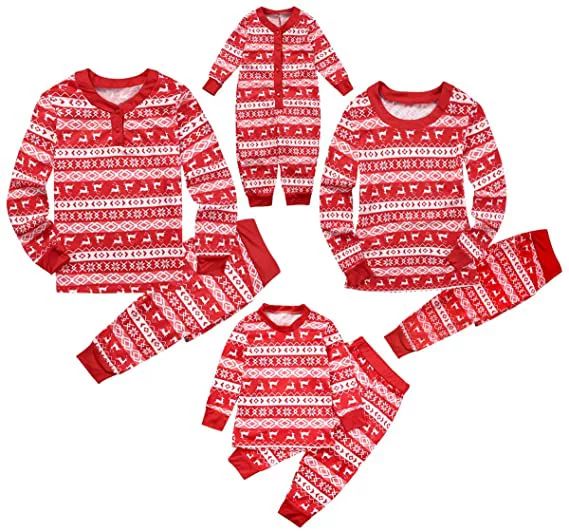 Fanvereka Matching Family Christmas Pajamas Clothes Cotton Holiday Sleepwear Sets Long Sleeve Pjs... | Walmart (US)