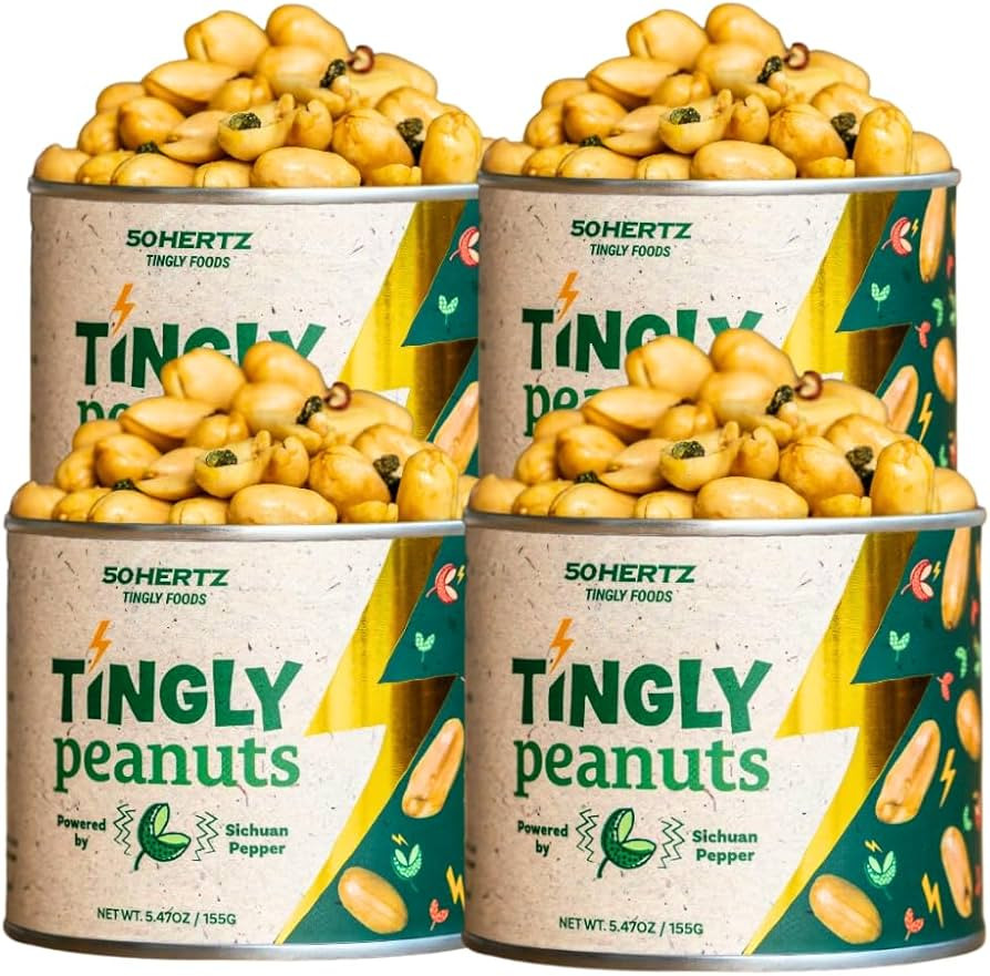 50Hertz Tingly Peanuts 5.5 oz Jar (4 pack)| Super Extra Large Crunchy Peanut with Sichuan Pepper ... | Amazon (US)