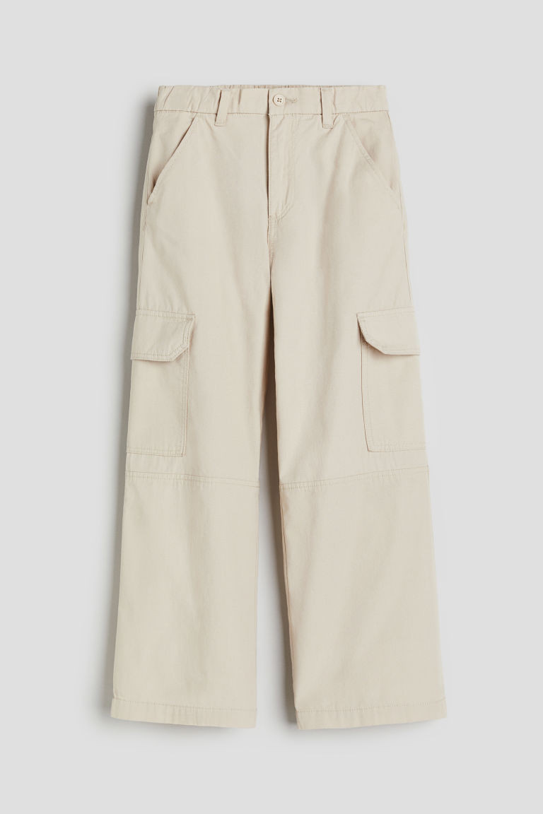 H & M - Wide-leg Cargo Pants - Beige | H&M (US + CA)