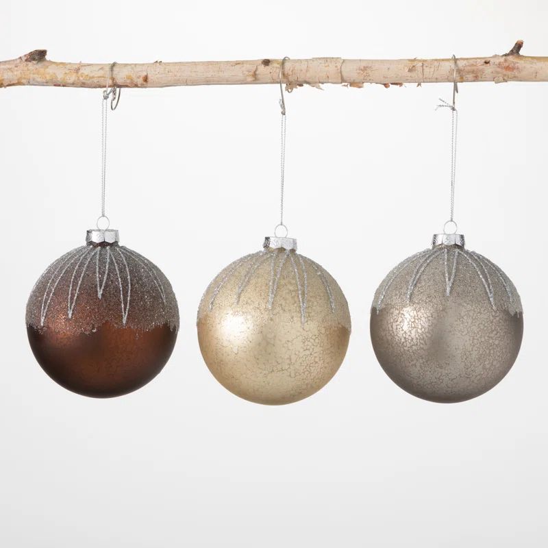 Frosted Metallic Ball Ornament | Wayfair Professional