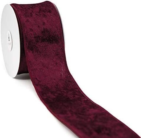 CT CRAFT LLC Velvet Wired Ribbon for Home Decor, Gift Wrapping, DIY Crafts, 2.5” x 10 Yards x 1... | Amazon (US)