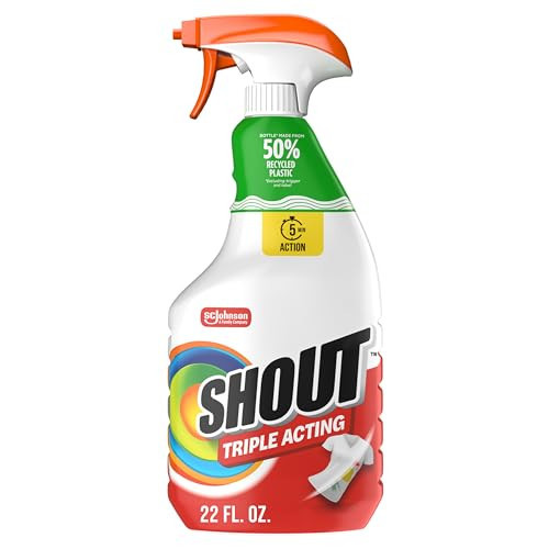 Shout Active Enzyme Laundry Stain Remover Spray, Triple-Acting Formula Clings, Penetrates, and Lifts 100+ Types of Everyday Stains - Prewash Spray 22oz | Amazon (US)