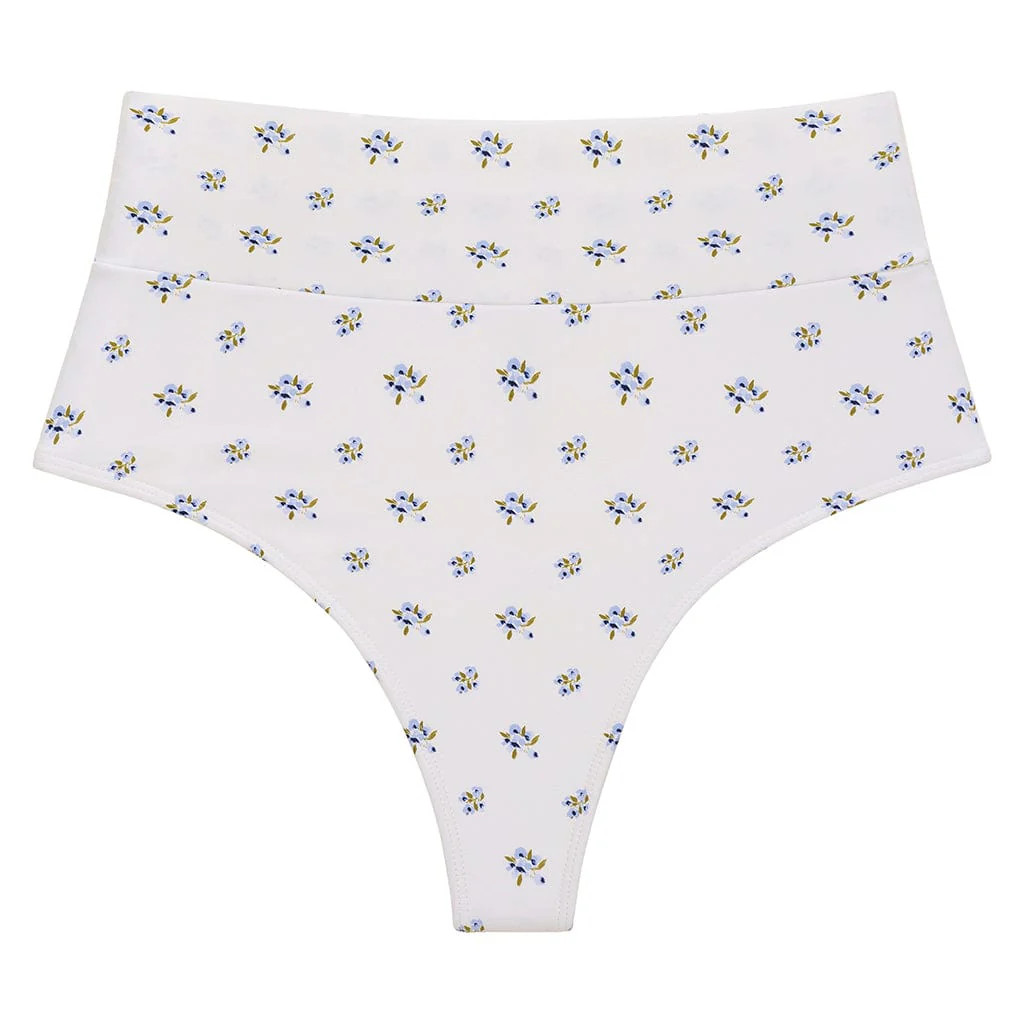 Heidi Floral Added Coverage High Rise Bikini Bottom | Montce