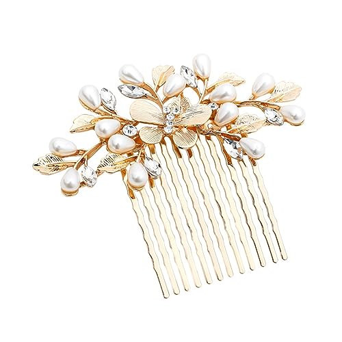 ZBJBinCH Bridal Hair Comb, The Latest Style Bridal Hair Accessories Is A Wedding Necessities, Pearl Hair Accessories for The Bride and Her Bridesmaids (Gold) | Amazon (US)